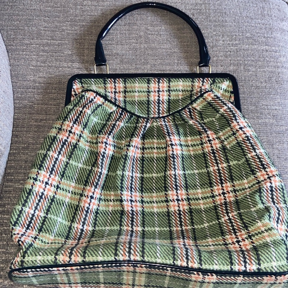 Bonita handbag, wool plaid